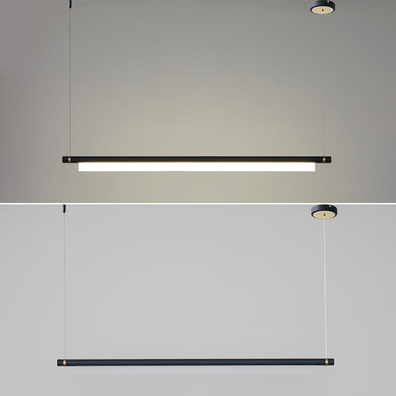 Modern Rectangle Island Lighting Fixtures 1-Light Restaurant LED Suspension Lamp