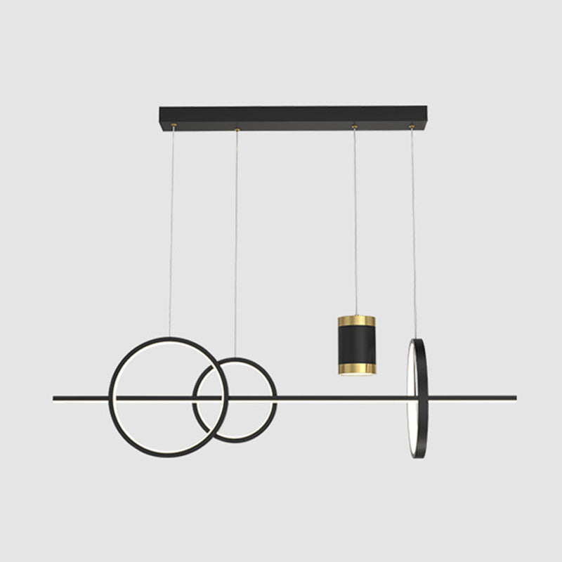 Modern Style Geometric Hanging Pendant Lights Metal 5 Light Pendant Light Fixtures