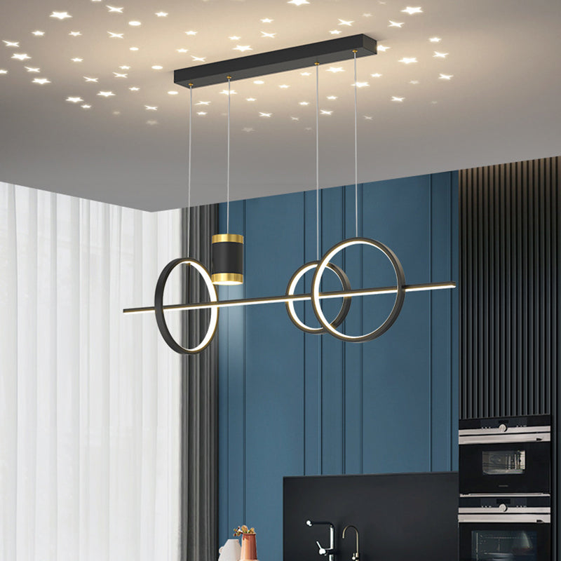 Modern Style Geometric Hanging Pendant Lights Metal 5 Light Pendant Light Fixtures