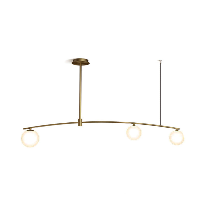 Contemporary Island Light Sphere Glass Island Chandelier Lights in Gold