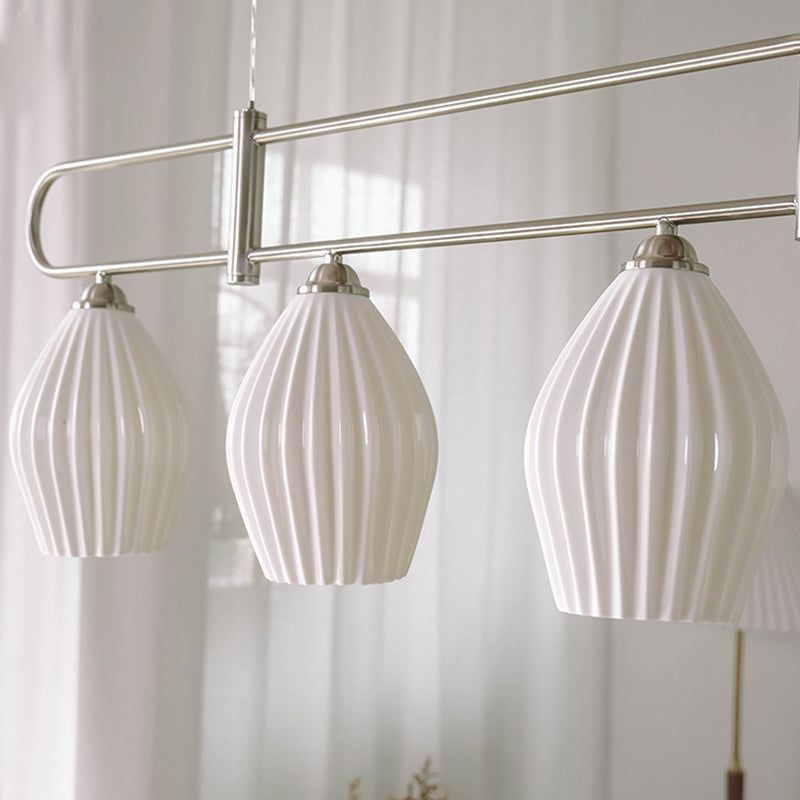 Contemporary Island Light Lantern-Shaped Ceramics 4 Light Island Pendant Lights