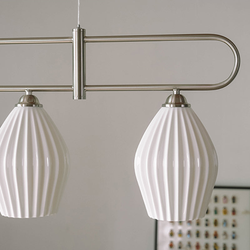 Contemporary Island Light Lantern-Shaped Ceramics 4 Light Island Pendant Lights