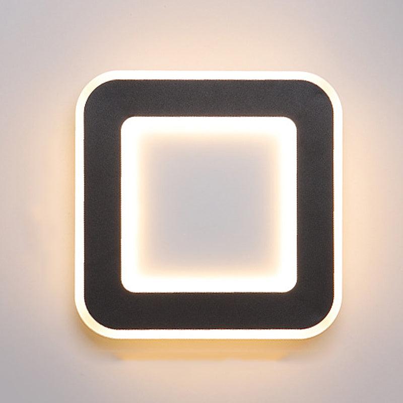 Round Wall Mount Light Simple LED Wall Sconce Light with Acrylic Shade for Bedroom