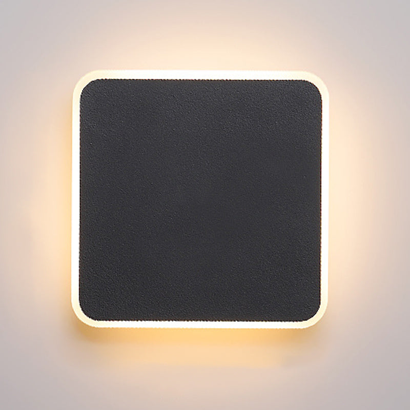 Round Wall Mount Light Simple LED Wall Sconce Light with Acrylic Shade for Bedroom