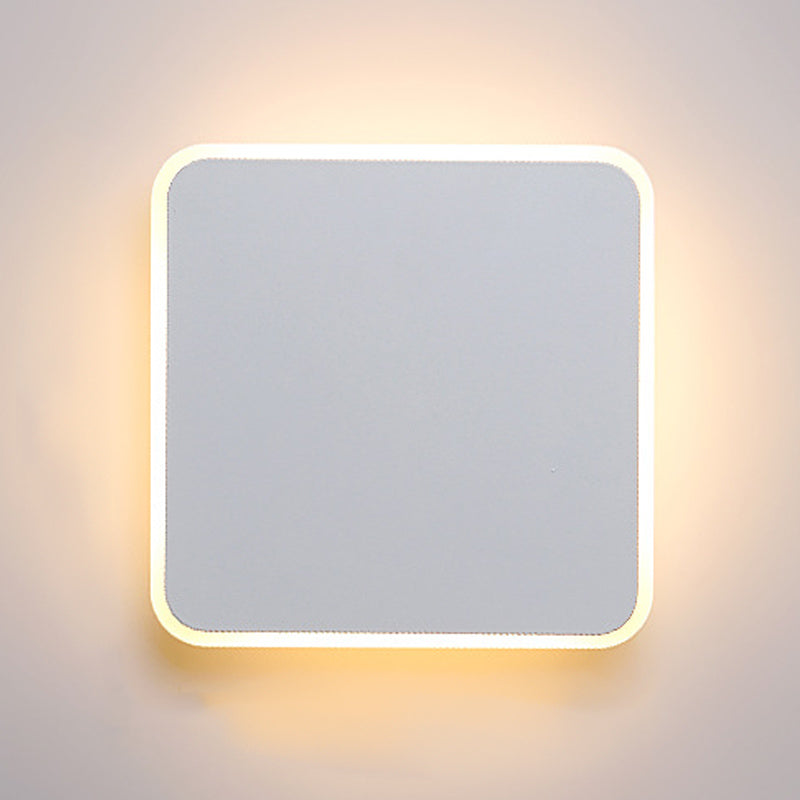 Round Wall Mount Light Simple LED Wall Sconce Light with Acrylic Shade for Bedroom