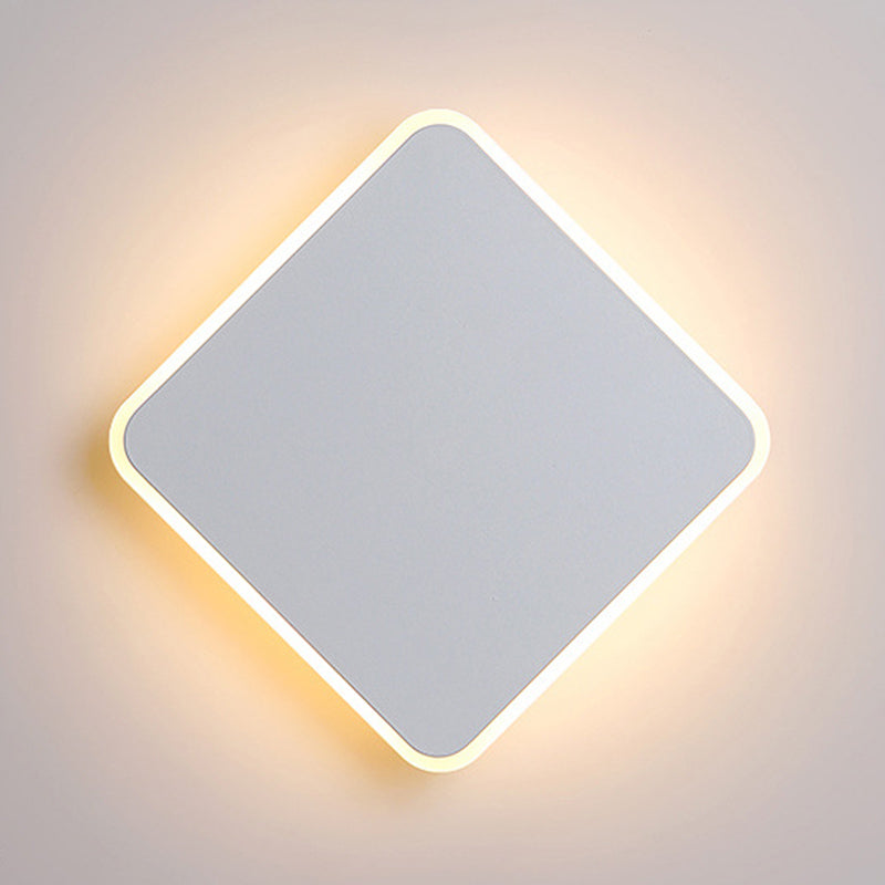 Round Wall Mount Light Simple LED Wall Sconce Light with Acrylic Shade for Bedroom