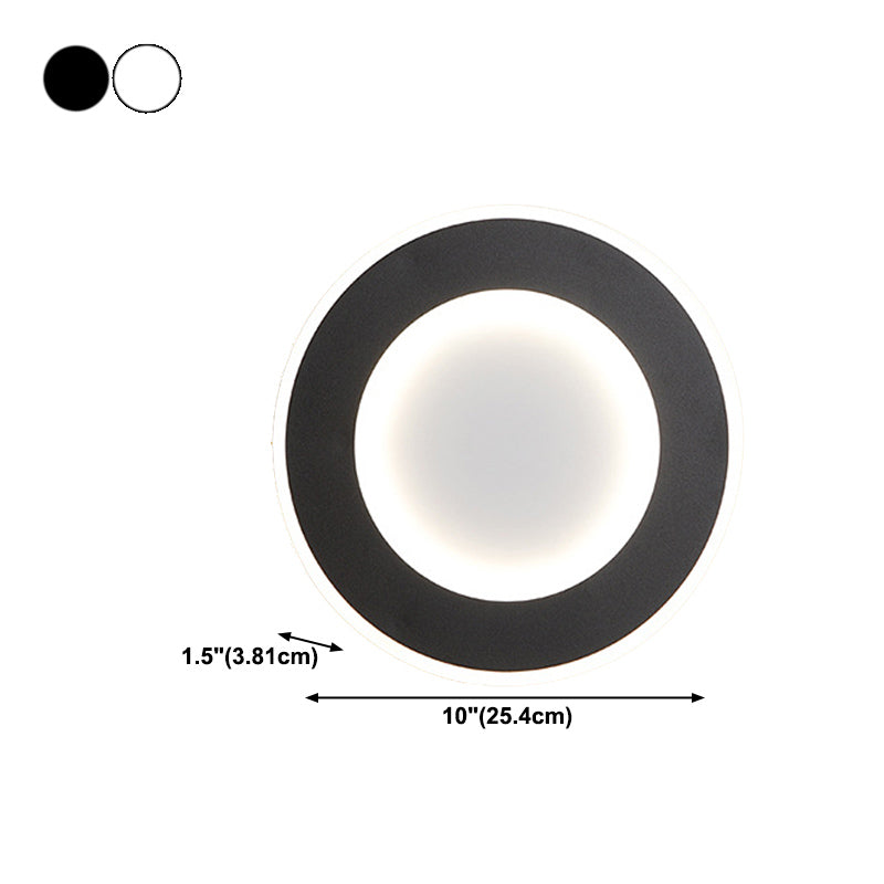 Round Wall Mount Light Simple LED Wall Sconce Light with Acrylic Shade for Bedroom