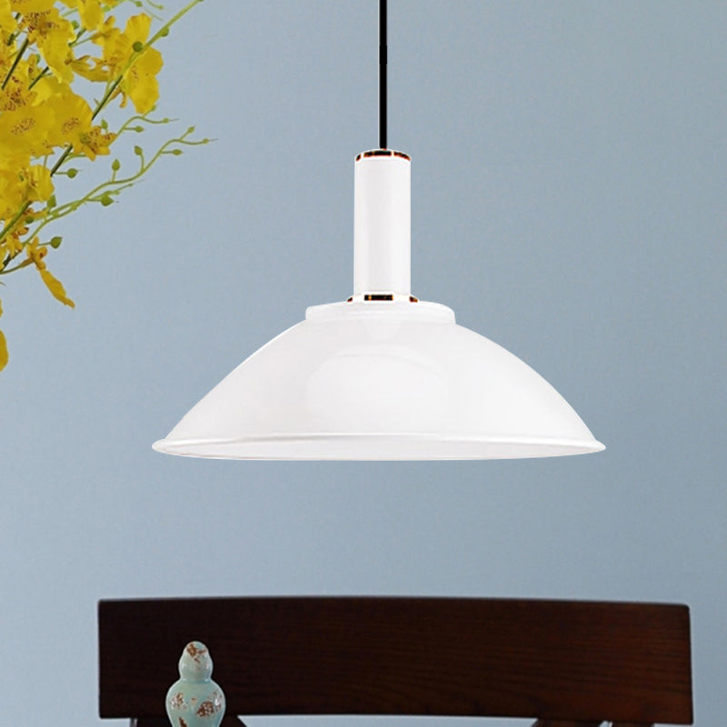 Luz de colgante contemporáneo de tazón 11 "/14" de ancho 1 bombilla aluminio colgante luz para fábrica de galería