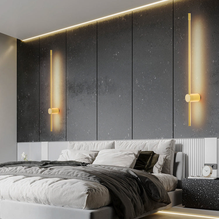 Linear Shape Metal Wall Lighting Idea Modern Style 1 Light Wall Light Sconce