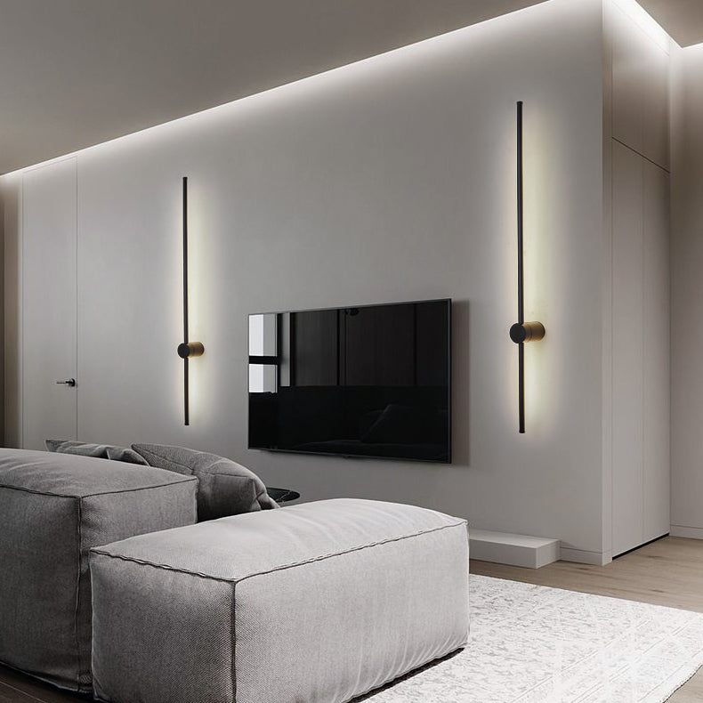 Linear Shape Metal Wall Lighting Idea Modern Style 1 Light Wall Light Sconce