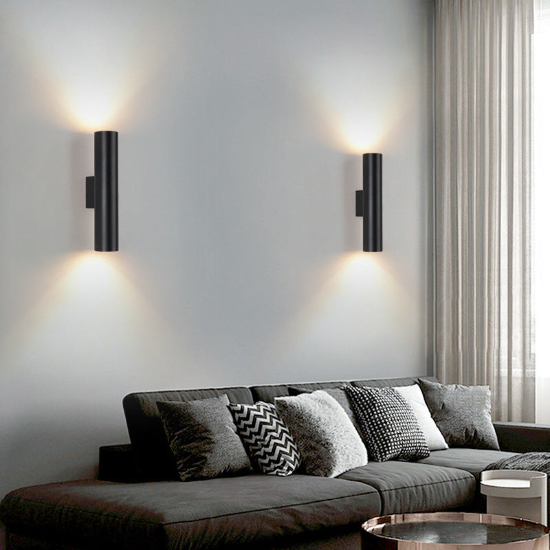 Cylinder Wall Mounted Lamps Modern Style Metal 2 Lights Wall Lighting Ideas