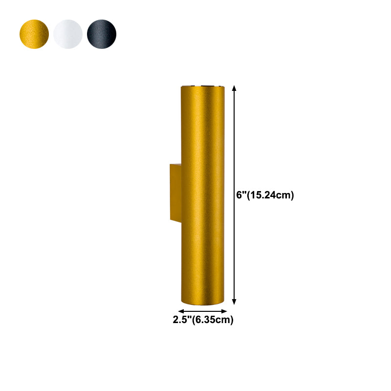 Cylinder Wall Mounted Lamps Modern Style Metal 2 Lights Wall Lighting Ideas