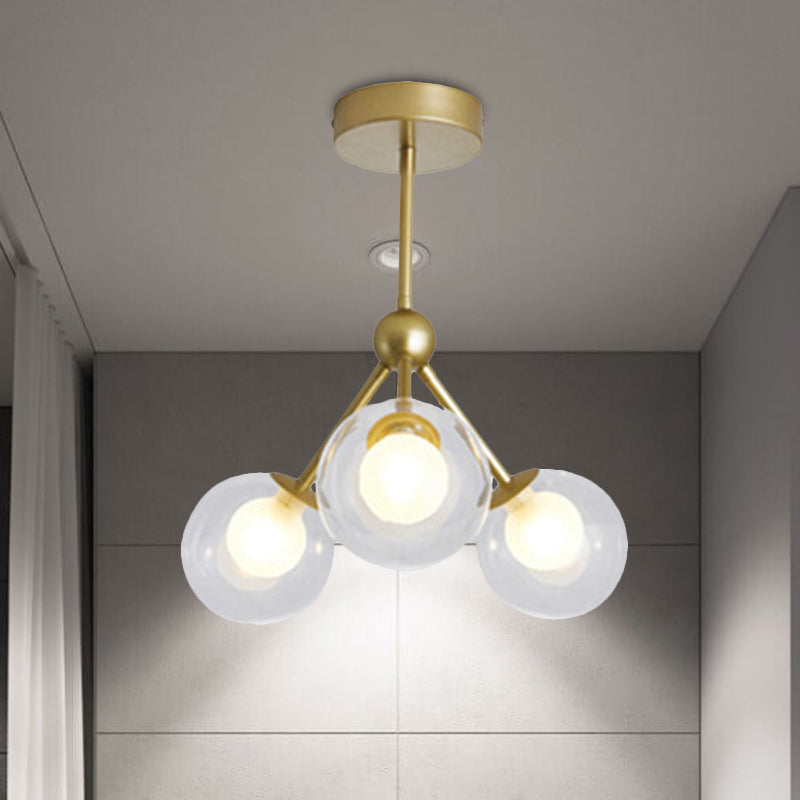 Estilo moderno Modo Candelier 3 Luces Metal Flush Mount Light for Kid Bedroom Restaurante