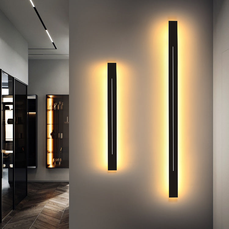 Linear Shape Metal Wall Lighting Idea Modern Style 1 Light Wall Mounted Light Fixture