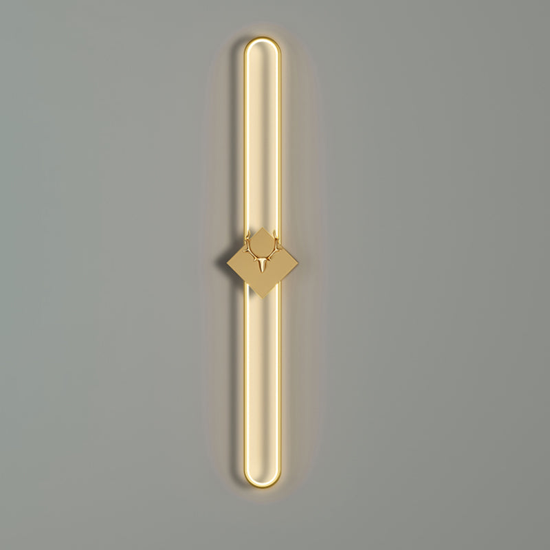 Oval Shape Metal Wall Light Modern Style 1 Light Wall Lighting Idea