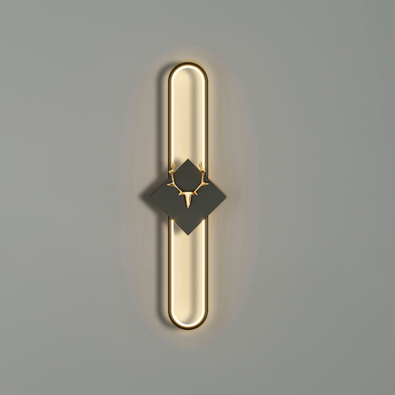 Oval Shape Metal Wall Light Modern Style 1 Light Wall Lighting Idea