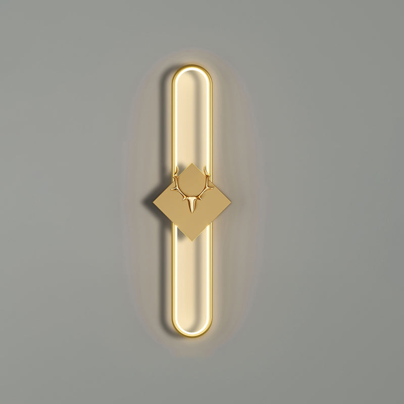 Oval Shape Metal Wall Light Modern Style 1 Light Wall Lighting Idea