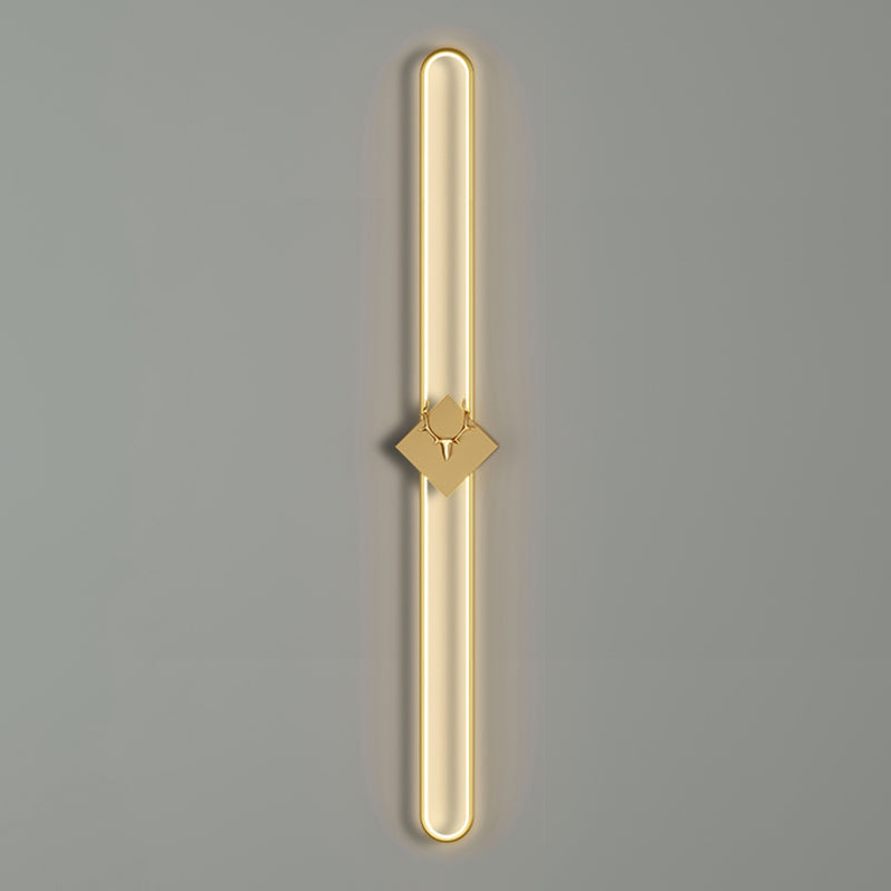 Oval Shape Metal Wall Light Modern Style 1 Light Wall Lighting Idea