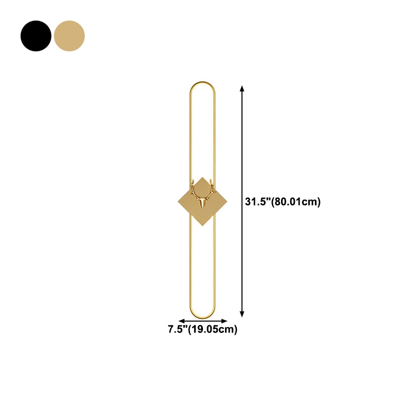 Oval Shape Metal Wall Light Modern Style 1 Light Wall Lighting Idea