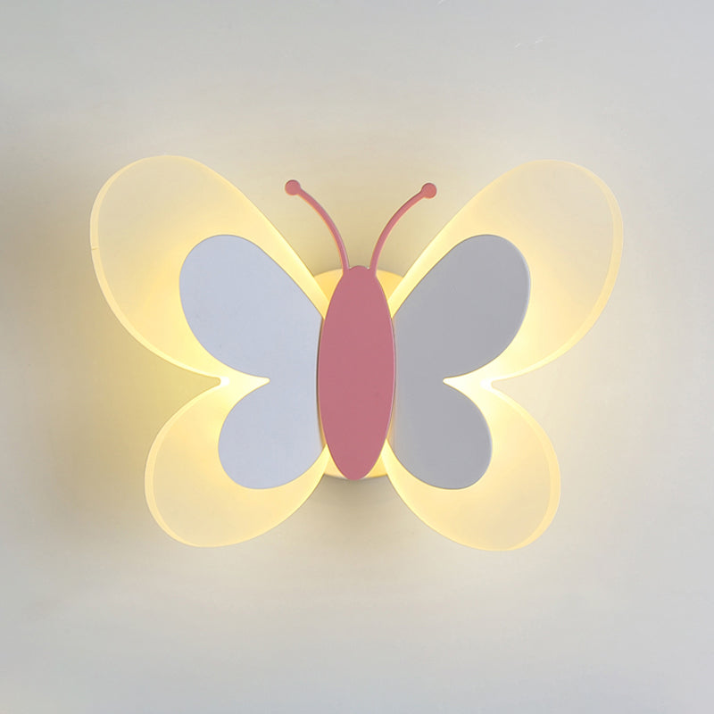 Modern Style Butterfly Shape Wall Sconce Metal 1 Light Wall Light for Bedroom