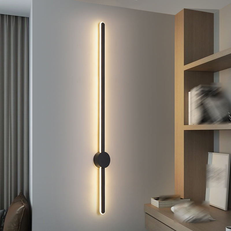 Aluminum Straight Wall Light Modern Style LED Wall Sconce for Living Room