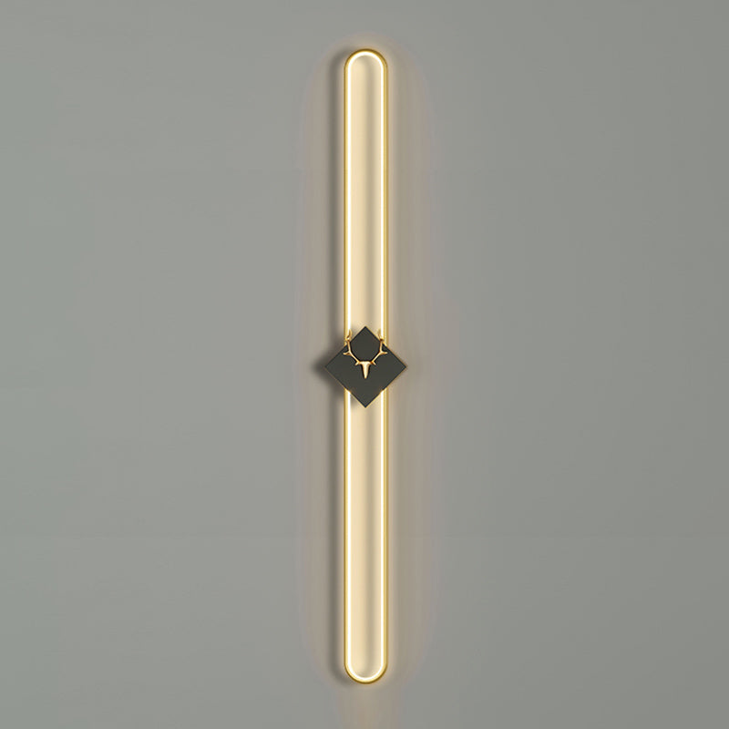 Aluminum Linear Wall Light Nordic Style LED Wall Sconce with Antlers for Living Room