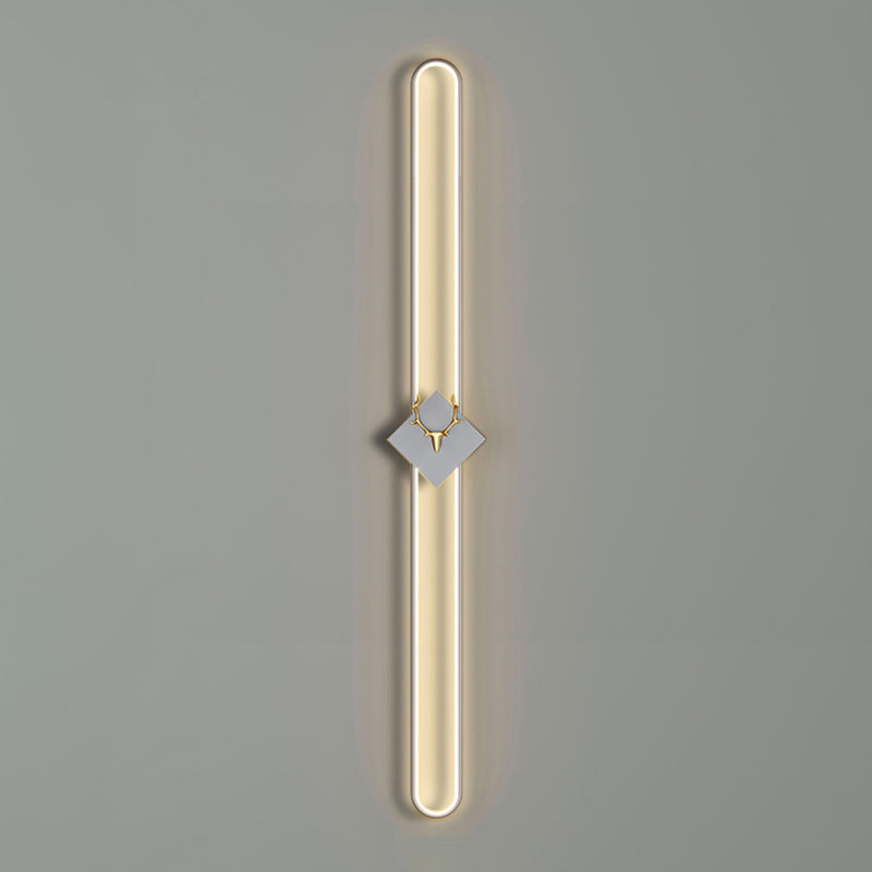 Aluminum Linear Wall Light Nordic Style LED Wall Sconce with Antlers for Living Room
