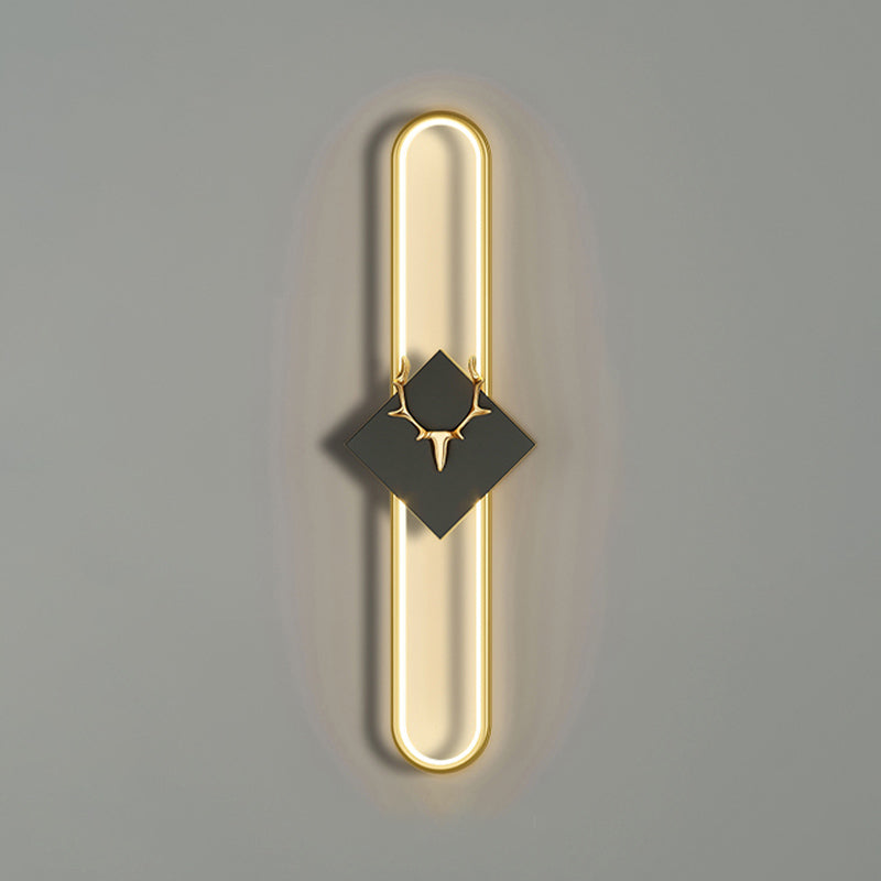 Aluminum Linear Wall Light Nordic Style LED Wall Sconce with Antlers for Living Room