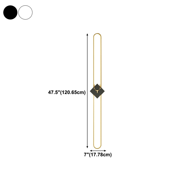 Aluminum Linear Wall Light Nordic Style LED Wall Sconce with Antlers for Living Room