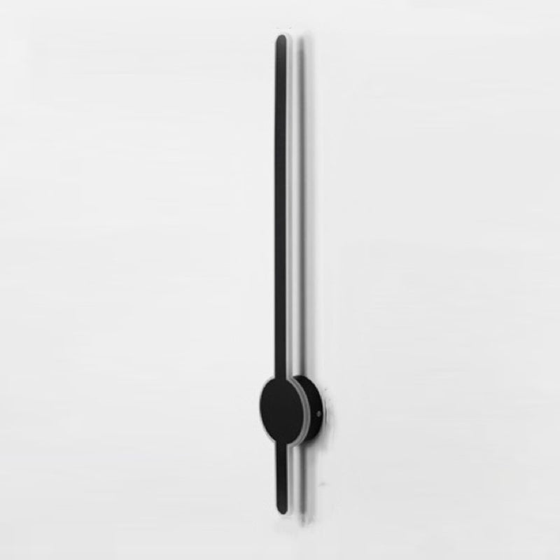 Metal Linear Shape Wall Mount Lighting Modern 1-Light Wall Mount Light Fixture in Black