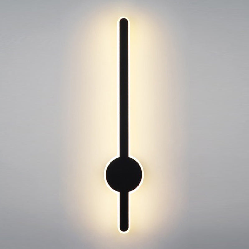 Metal Linear Shape Wall Mount Lighting Modern 1-Light Wall Mount Light Fixture in Black