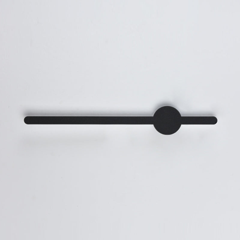 Metal Linear Shape Wall Mount Lighting Modern 1-Light Wall Mount Light Fixture in Black