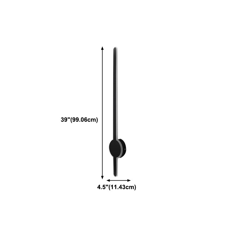 Metal Linear Shape Wall Mount Lighting Modern 1-Light Wall Mount Light Fixture in Black