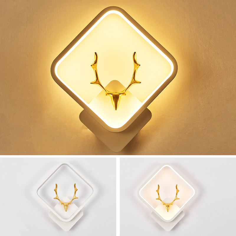 Metal Geometric Shape Wall Light Nordic Style LED Wall Sconce for Bedroom