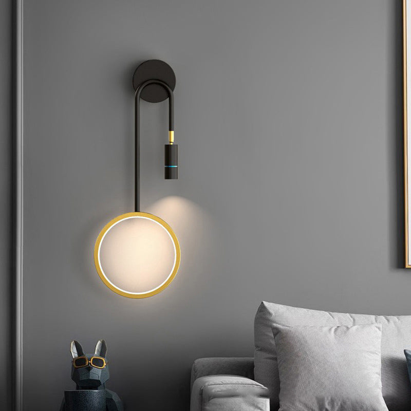 Contemporary Style Metal Wall Light Geometric LED Wall Sconce for Bedroom