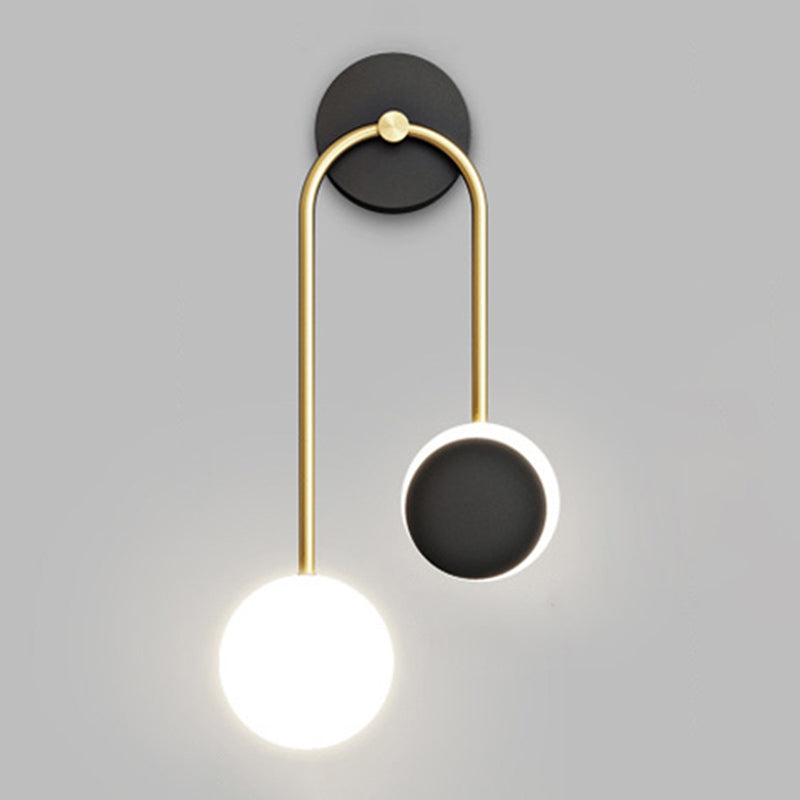 Contemporary Style Metal Wall Light Geometric LED Wall Sconce for Bedroom