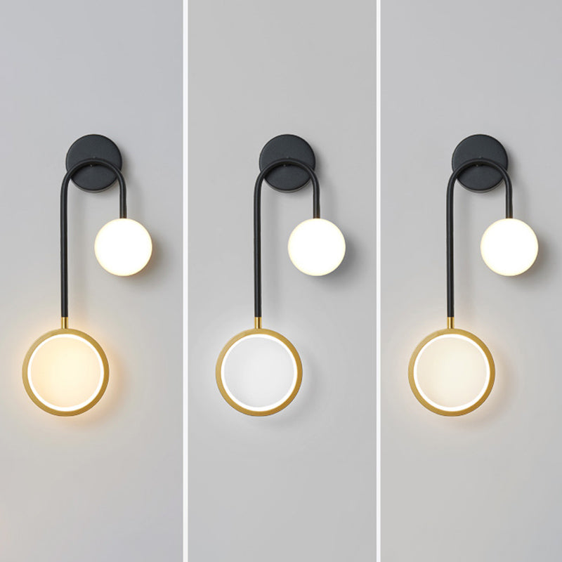 Contemporary Style Metal Wall Light Geometric LED Wall Sconce for Bedroom