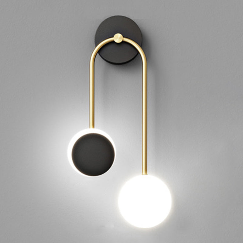 Contemporary Style Metal Wall Light Geometric LED Wall Sconce for Bedroom