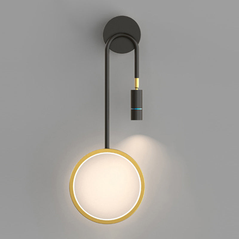 Contemporary Style Metal Wall Light Geometric LED Wall Sconce for Bedroom