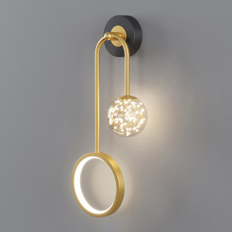 Contemporary Style Metal Wall Light Geometric LED Wall Sconce for Bedroom