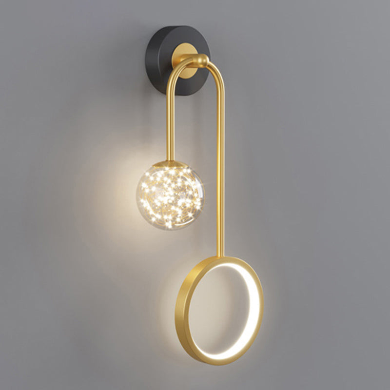 Contemporary Style Metal Wall Light Geometric LED Wall Sconce for Bedroom