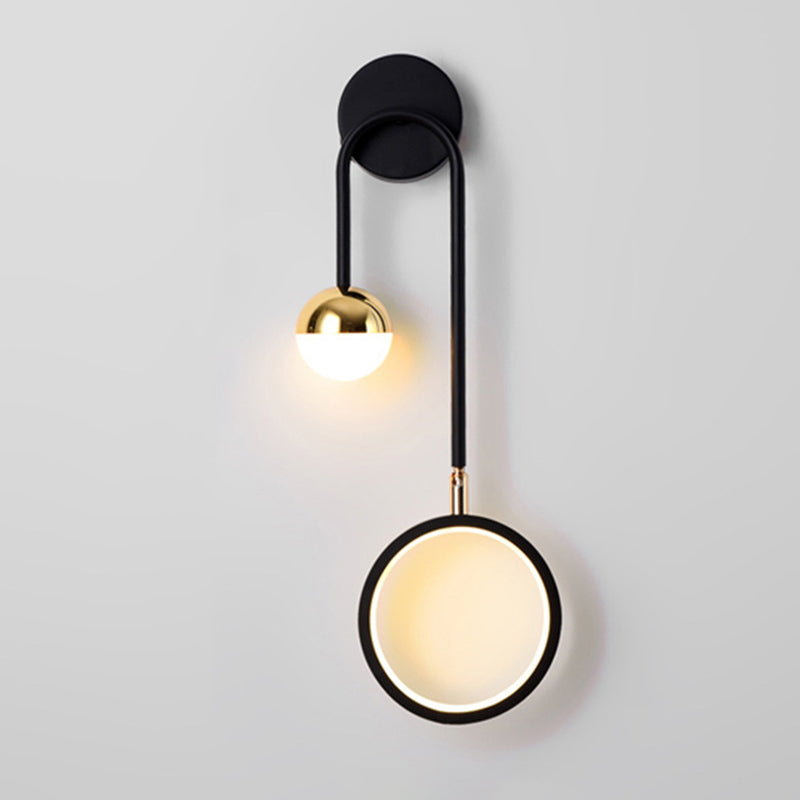 Contemporary Style Metal Wall Light Geometric LED Wall Sconce for Bedroom