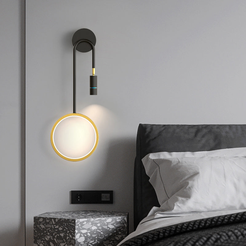 Contemporary Style Metal Wall Light Geometric LED Wall Sconce for Bedroom