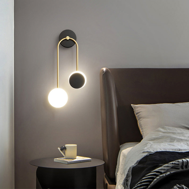Contemporary Style Metal Wall Light Geometric LED Wall Sconce for Bedroom