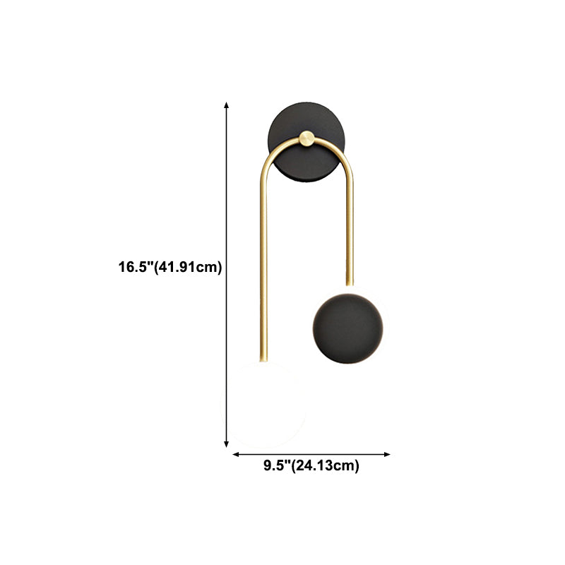 Contemporary Style Metal Wall Light Geometric LED Wall Sconce for Bedroom