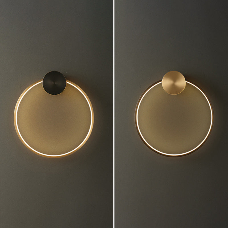 Metal Round Shape Wall Mount Lighting Modern Style 1-Light Wall Mounted Light Fixture