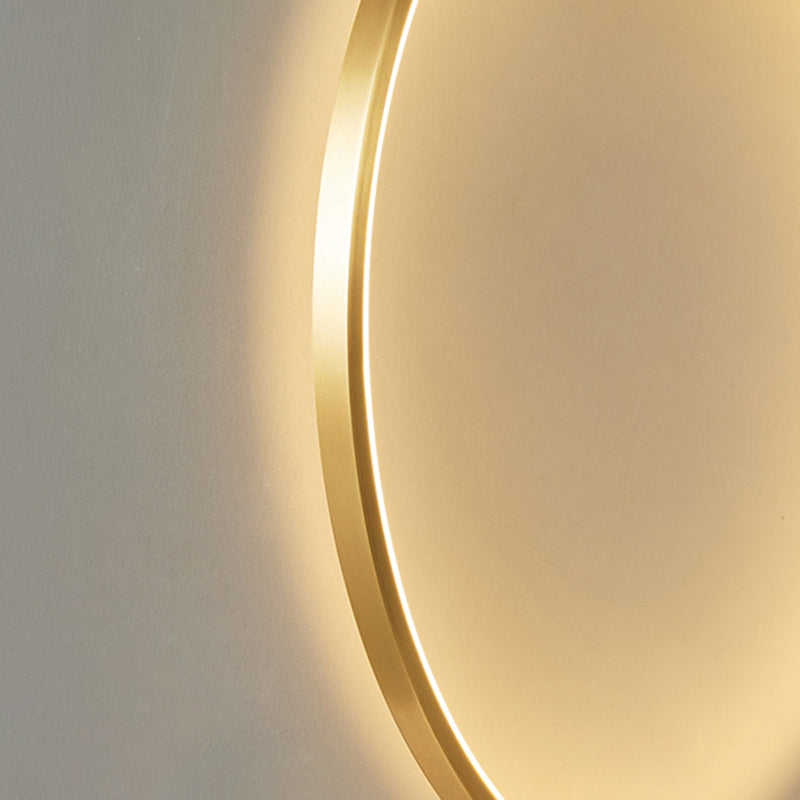 Metal Round Shape Wall Mount Lighting Modern Style 1-Light Wall Mounted Light Fixture