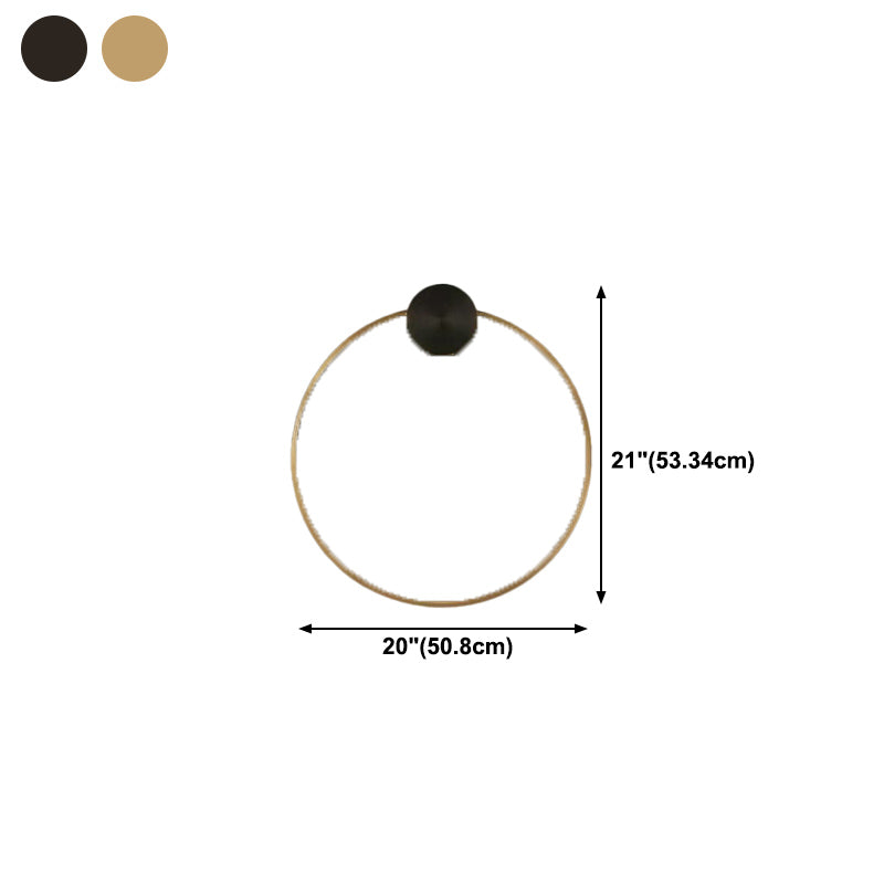 Metal Round Shape Wall Mount Lighting Modern Style 1-Light Wall Mounted Light Fixture