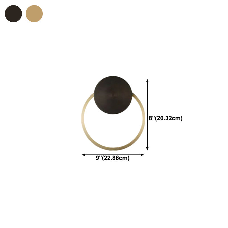 Metal Round Shape Wall Mount Lighting Modern Style 1-Light Wall Mounted Light Fixture