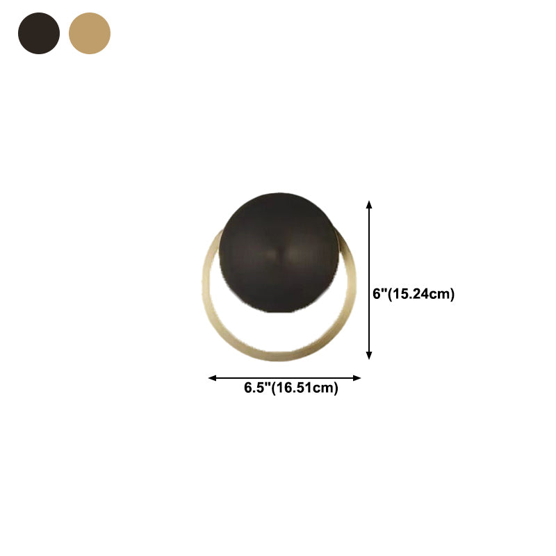Metal Round Shape Wall Mount Lighting Modern Style 1-Light Wall Mounted Light Fixture